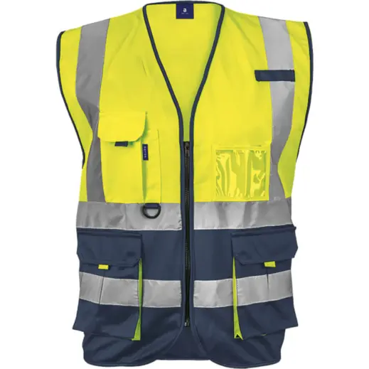 Barron Cue Safety Vest Navy-Safety Yellow